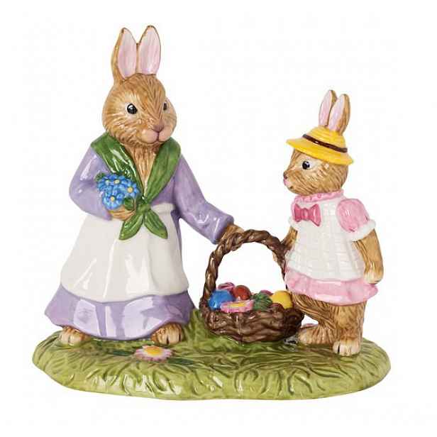 Villeroy & Boch Bunny Tales velikonoční dekorace, zajíčci s košíčkem