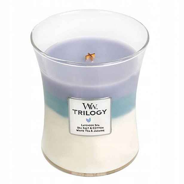 WoodWick Trilogy střední svíčka Calming Retreat 275 g