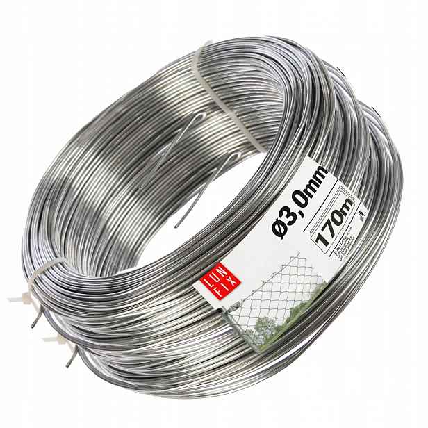 Napínací Drát pro oplocení fi 3 mm 10 kg cca 170 m Pozink pro pletivo