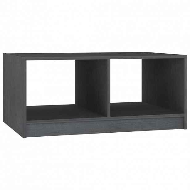 vidaXL Konferenční stolek šedý 75 x 50 x 33,5 cm masivní borové dřevo