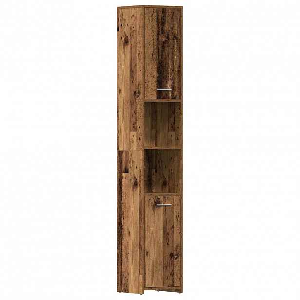 vidaXL Koupelnová skříňka old wood 30 x 30 x 183,5 cm dřevotříska