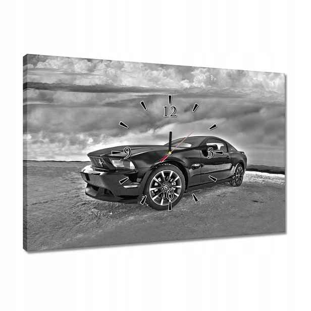 Hodiny 60x40 Ford Mustang na sněhu Auto Klasika vyrobeno v Usa
