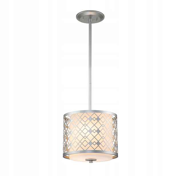 Závěsná lampa Art Deco stříbrná kulatá 25 cm do obývacího pokoje jídelny Elstead