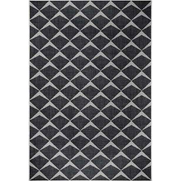 Koberec černý sisal, plochý na terasu, vnější vnitřní 200 x 290 cm