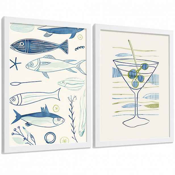 Nacnic PLAKAT Sada 2 Martini A3 Bílý rám