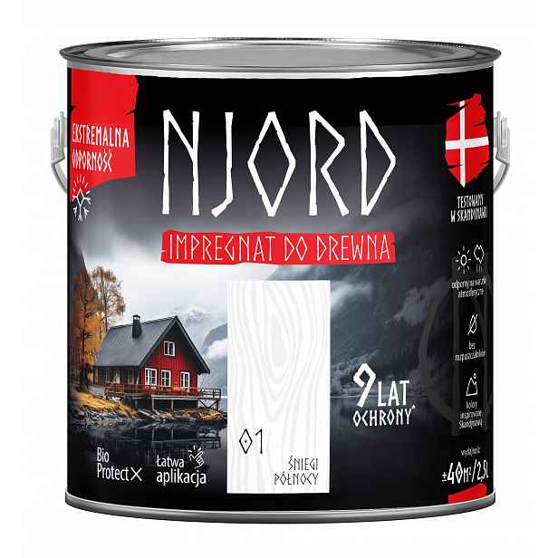 Njord Ochranná A Dekorativní Impregnace Na Dřevo 2,5 L, Sníh Na Severu