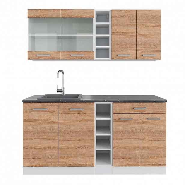 Vicco JEDNOTKOVÁ KUCHYNĚ R-Line Sonoma/bílá 160 cm , PD Antracit