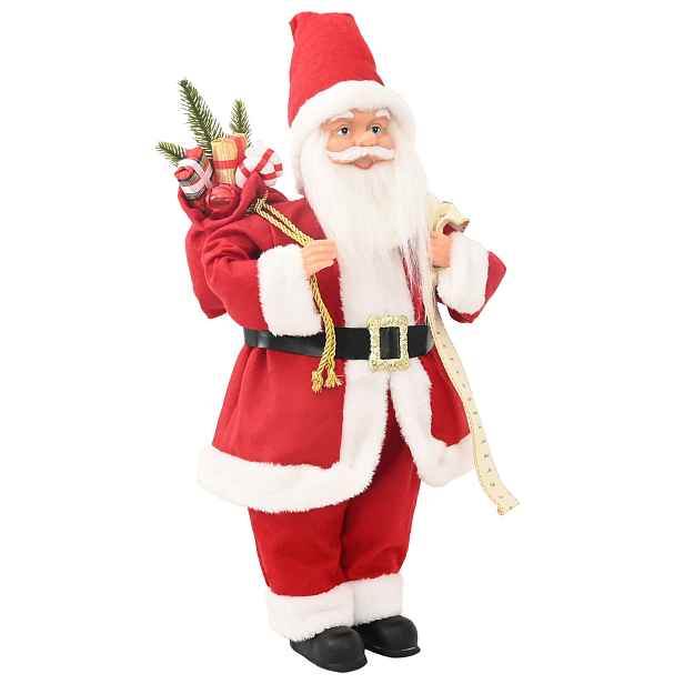 vidaXL Figurka Santa Clause Červená 30 cm Polyester