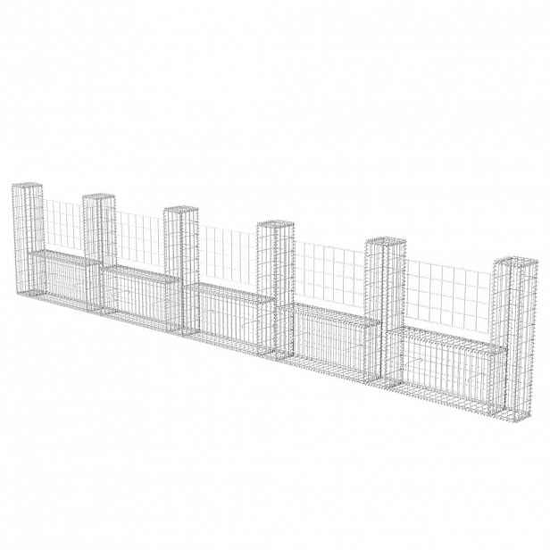 vidaXL Gabionový koš ve tvaru U pozinkovaná ocel 570 x 20 x 100 cm