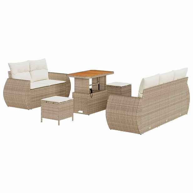 vidaXL Sada zahradních pohovek 8 ks Béžová polyratan