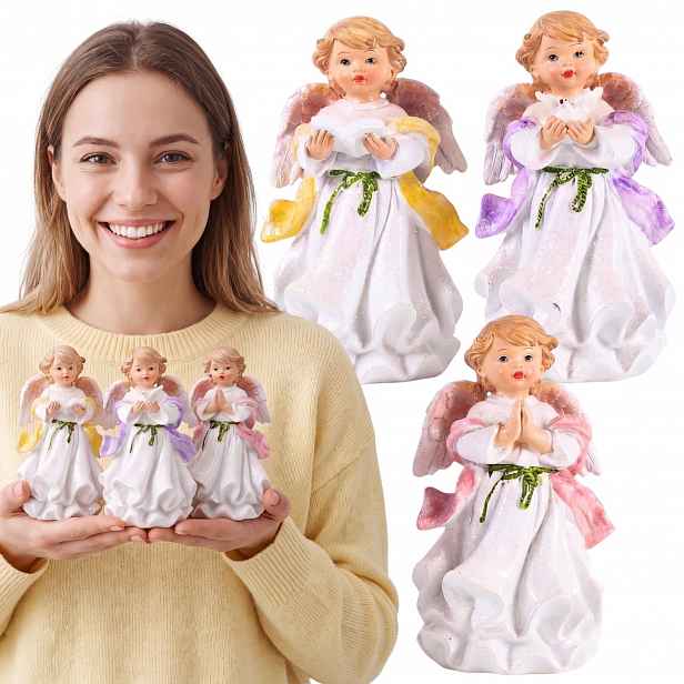 Figurka Anděla keramická Anděl dekorativní Dekorace Komplet 3 ks