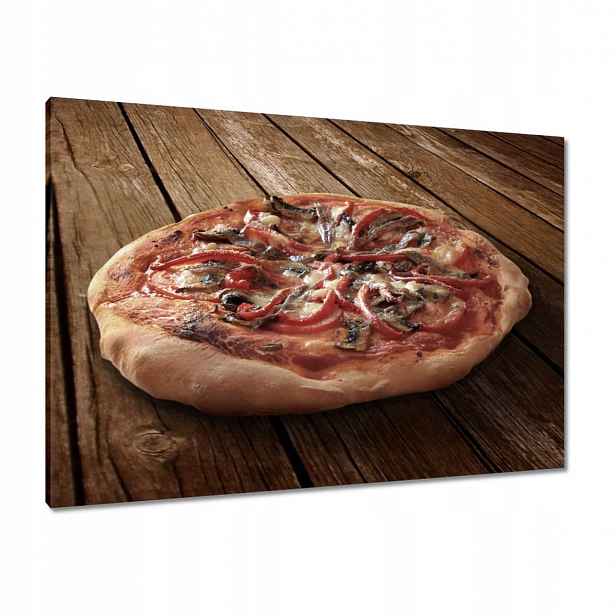 Obrazy 100x70 Pizza na dřevěném stole