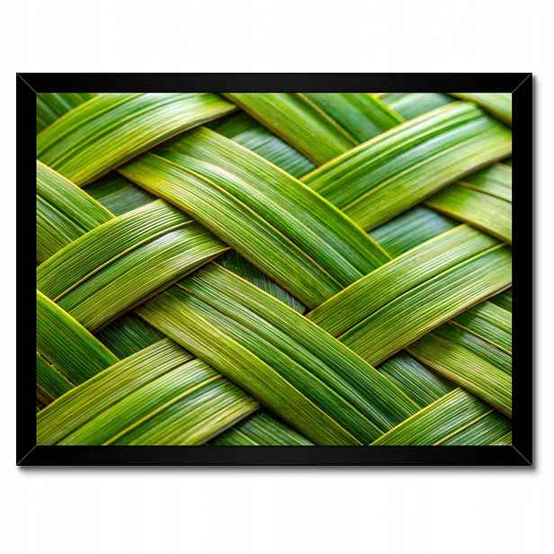 Plakáty v rámu 40x30 Zelená pletenina Zelený ratan