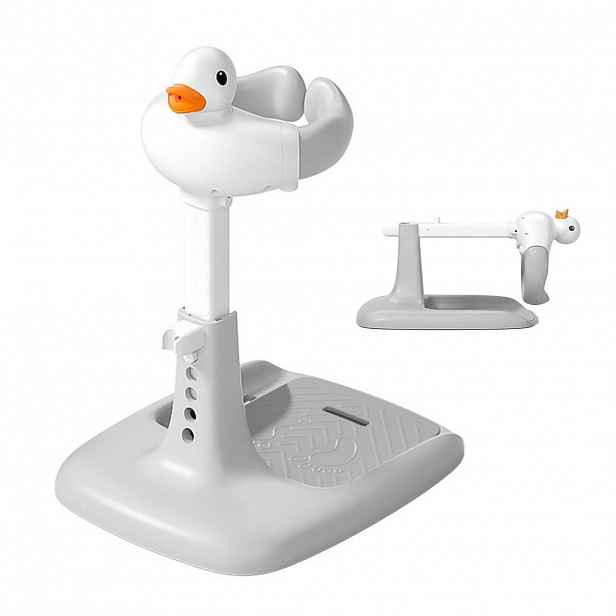Relaxdays STOJAN Bílá Šedá Oranžová do sprchy pro dítě výškově nastavitelný skládací