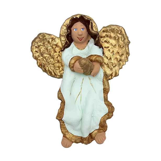 Anděl Závěsná Dekorace Figurka Ze Solné Hmoty Ručně Malovaná 32 CM Zelená