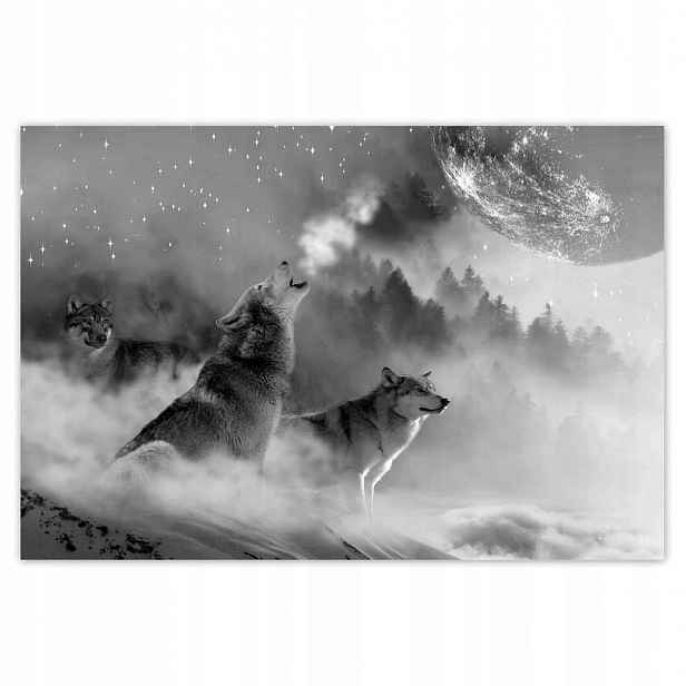 Fototapety 200x135 Vlk vyjící k měsíci