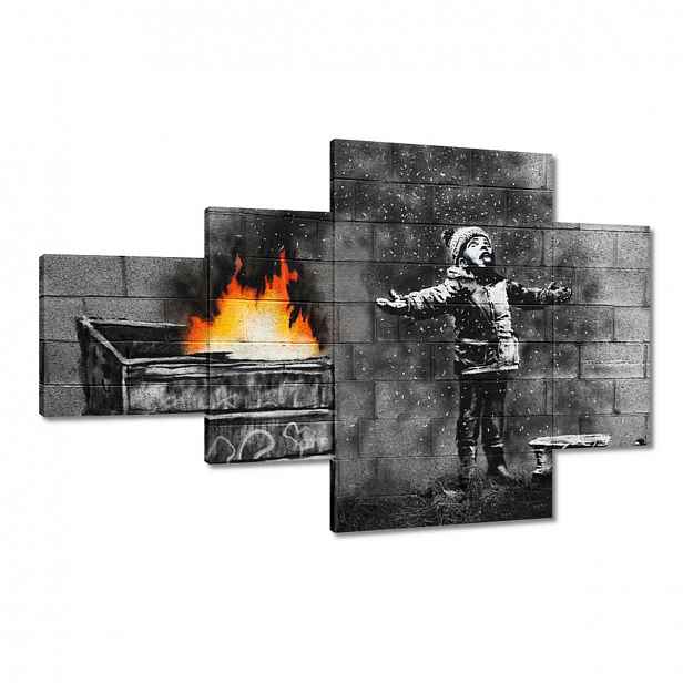 Obrazy 130x80 Banksy Sníh Smog