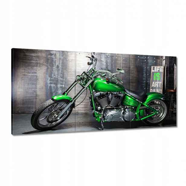 Obrazy 180x90 Zelený chopper Motocykl