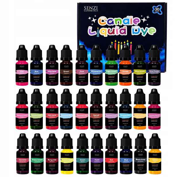 Sada tekutých barviv na parafínové vosky Mix barev Fluo 30x10 ml