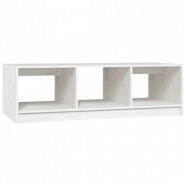 vidaXL Konferenční stolek bílý 110 x 50 x 34 cm masivní borové dřevo