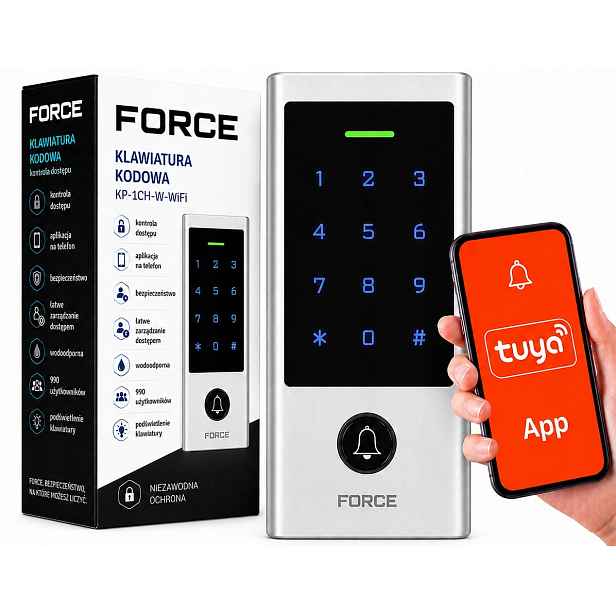 Force kódová klávesnice pro brány KP-1CH-RFID-W-WIFI, Tuya, Rfid Šifrovač