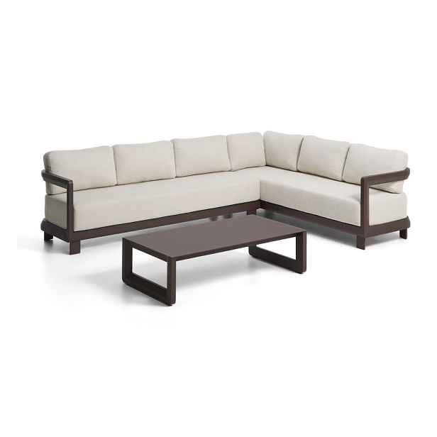 Hnědý hliníkový zahradní lounge set pro 5 osob Nerano – Kave Home
