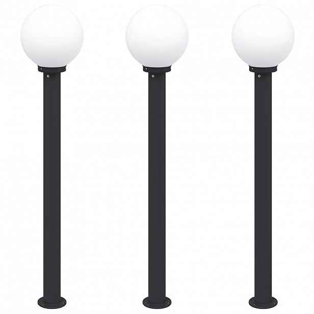 vidaXL Sloupková světla 3 ks 120 cm černá IP44