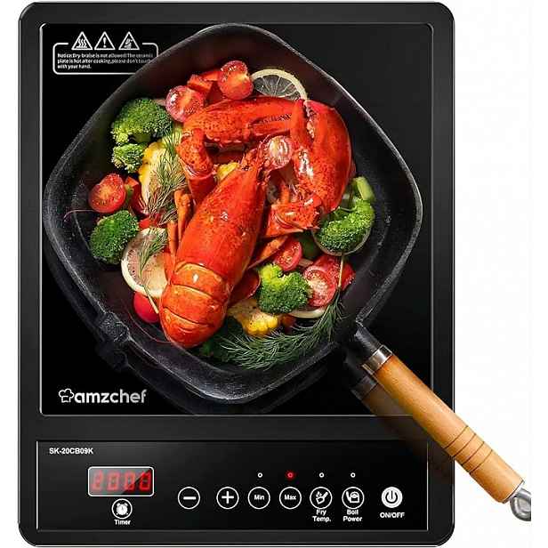Amzchef SK-20CB09K Přenosný indukční vařič 1 hořák