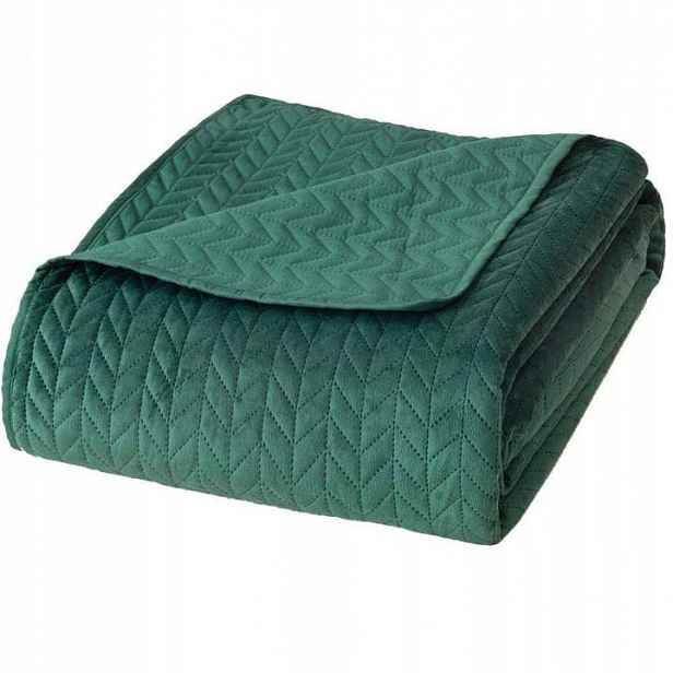 Lahvově Zelená Barva Přehoz na postel Velvet 240x260 M