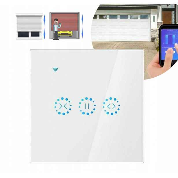 Přepínač závěsů WiFi Smart s dálkovým ovládáním a dotykovým senzorem, bílý