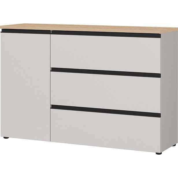 Šedobéžová/ve světle přírodní barvě komoda 135x91x41 cm Cormano – Germania