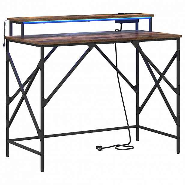 vidaXL Stůl Kouřový dub 100 x 50 x 86,5 cm Kompozitní dřevo
