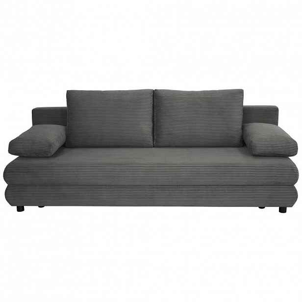 home24 ROZKLÁDACÍ POHOVKA, textil, tmavě šedá
