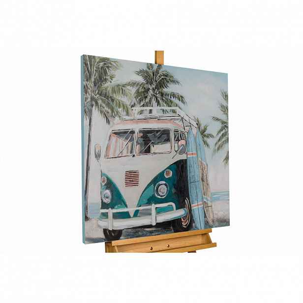 KUNSTLOFT RUČNĚ MALOVANÝ AKRYLOVÝ OBRAZ MODRÝ, 80/80 CM