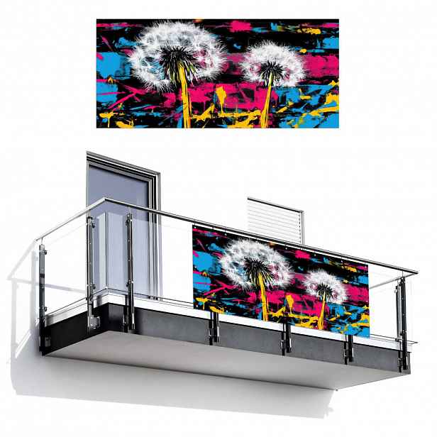 MuchoWow BALKONOVÁ ZÁSTĚNA Street art - Barevné - Nástěnné 200x90 cm