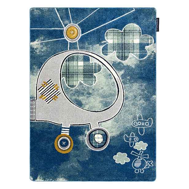 Dětský kusový koberec Petit Helicopter blue, 120x170, modrá, dětský pokoj, Dywany Łuszczów