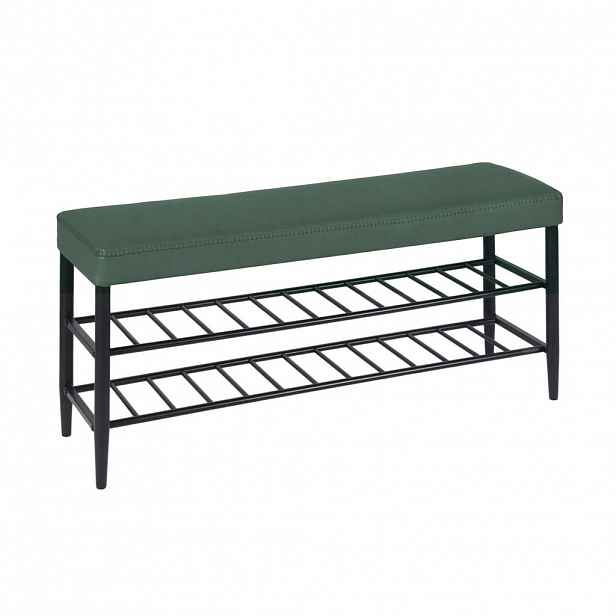 Relaxdays LAVICE Zelená umělá kůže 2 police na boty 100 cm