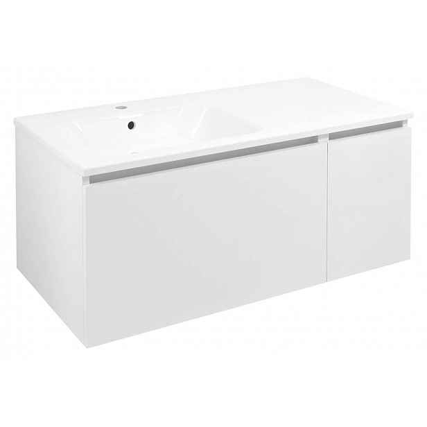 Sapho Lorea - Umyvadlová skříňka 100x46x52 cm, 1x dvířka, 1x zásuvka, levá, matná bílá LE070-3131-L-01