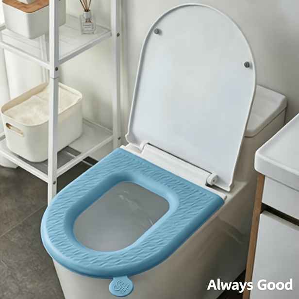 TEMU Letní chladivý potah na WC sedátko, univerzální velikost, omyvatelný a snadno se čistí, měkký na dotek, zacvakávací design, kompatibilní s