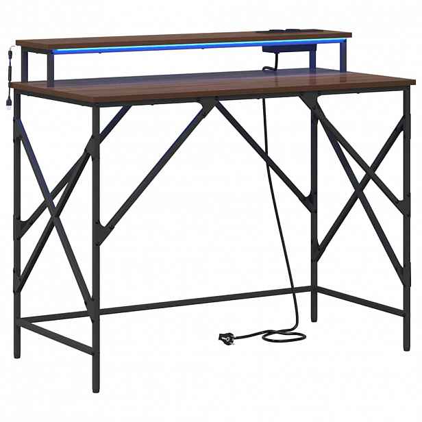 vidaXL Stůl Hnědý dub 100 x 50 x 86,5 cm Kompozitní dřevo