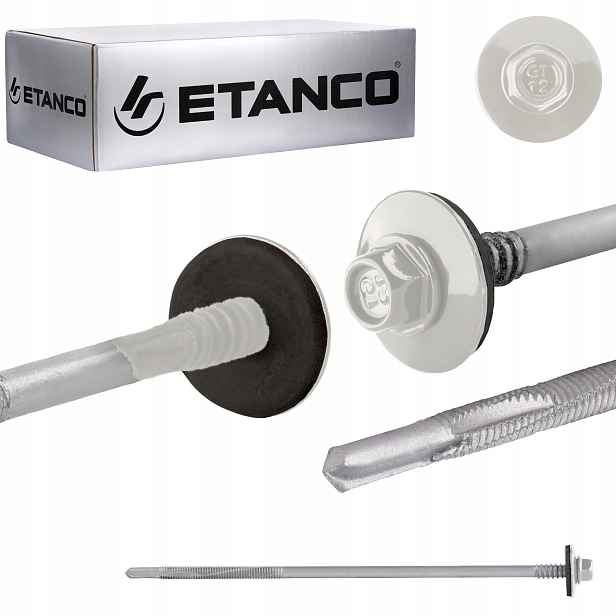 Šrouby do sendvičové desky 185 mm Ral 9010 100 ks pro kov Etanco GTR12