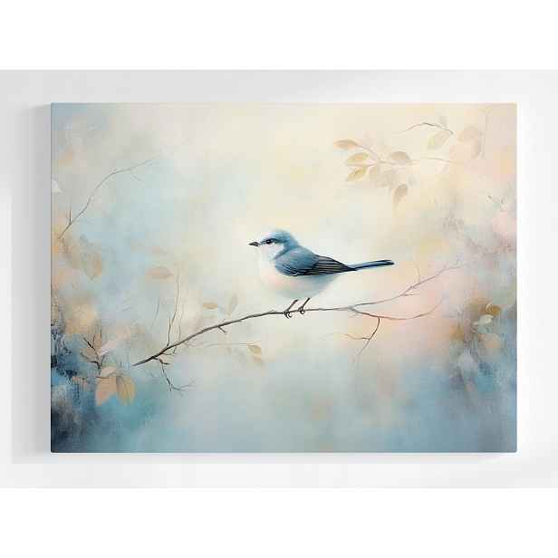 Obraz Na Plátně Canvas Příroda Ptáček Větev Pastely Vintage 80x60