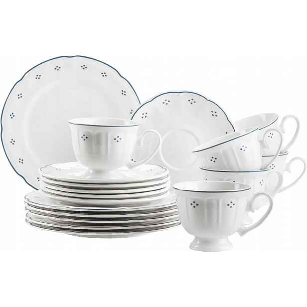 Servis Na Kávu 18 Ks Porcelán Mäser Lova Šálky Talíře Modré