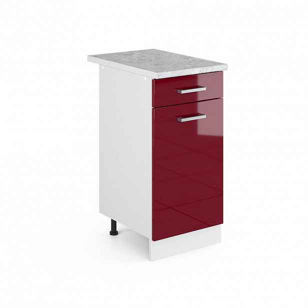 Vicco SPODNÍ SKŘÍŇKA KUCHYŇSKÉ LINKY R-Line Červená vysoký lesk 40 cm s pracovní deskou