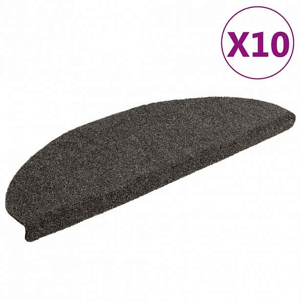 vidaXL Schodové rohože samolepicí 10 ks 65 x 21 x 4 cm antracitové, půlkulaté, velké