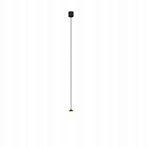 Závěsná Led lampa černá skleněná bílá koule teplé světlo 10 cm Maytoni