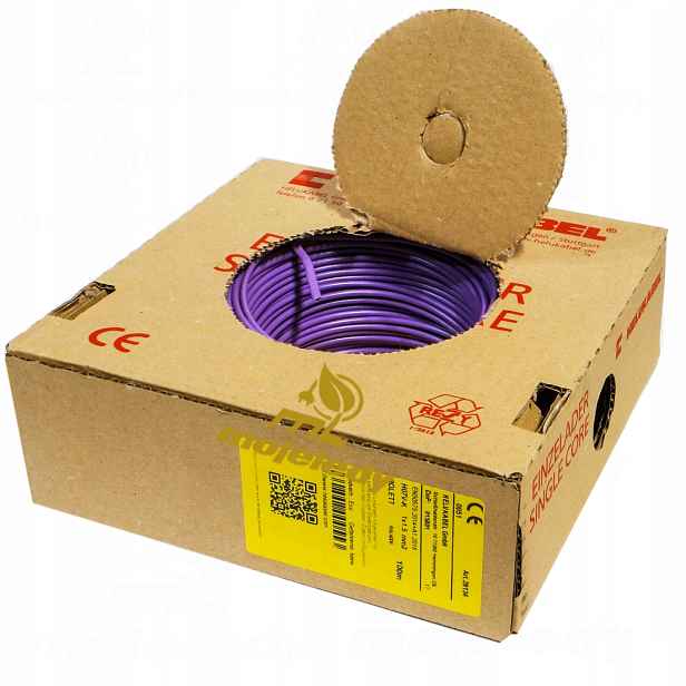 Kabel Lgy měděný 1,5 mm fialový 750 V 100 m