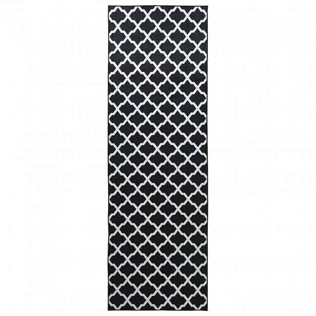 vidaXL Běhoun LESAKA Černá a bílá 80 x 250 cm Diamantový samet