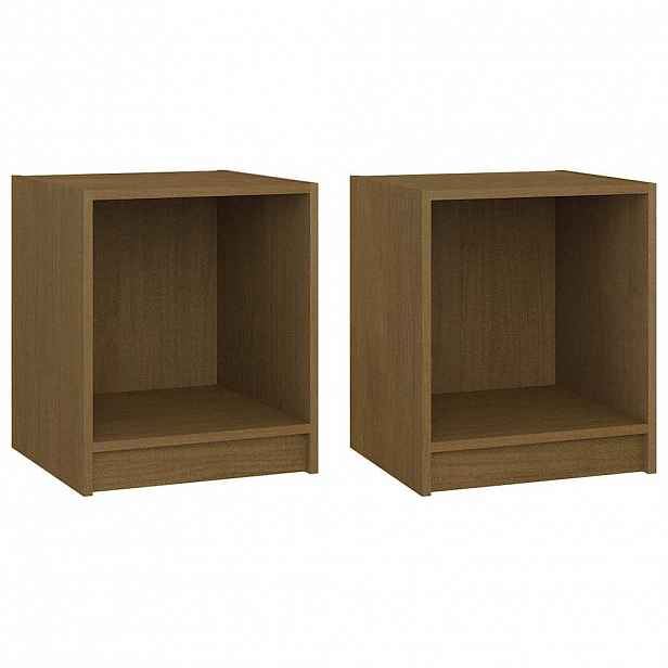 vidaXL Noční stolky 2ks medově hnědé 35,5x33,5x41,5cm masivní borovice