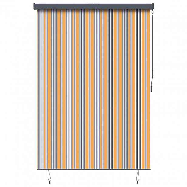 vidaXL Roleta Žlutá a modrá 180 x 250 cm Textil a hliník
